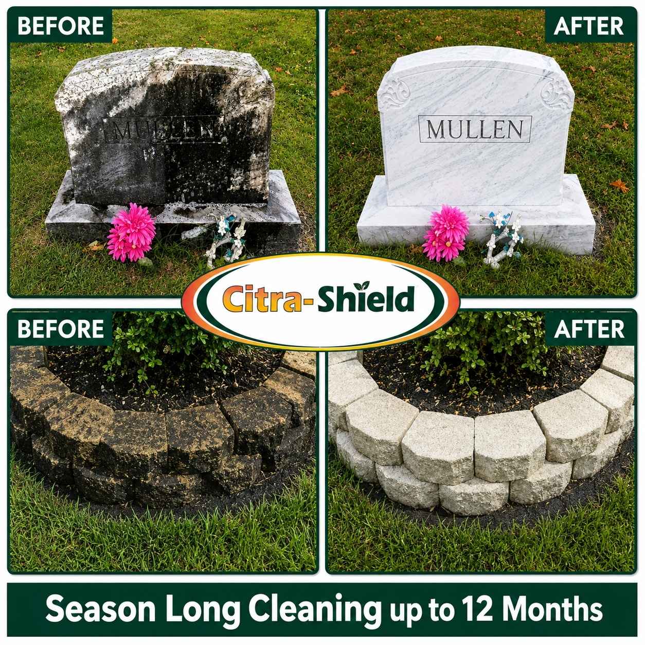 before and after pavers and headstone cleaner
