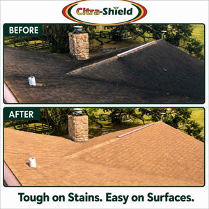 before and after shingle roof cleaner