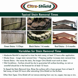 stain removal times for citrashield